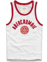 heren abercrombie fitch tanktop wit rood Overhemd Online fbai5862